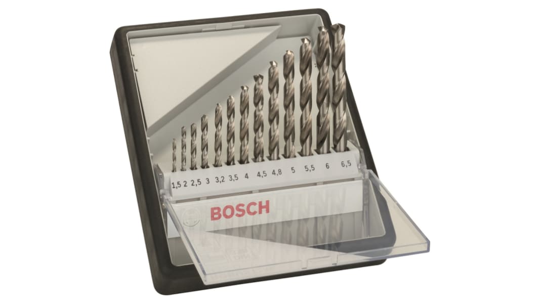 Coffret de forets Métal Foret torsadé Bosch HSS 1.5mm à 6.5mm, 13 pièces