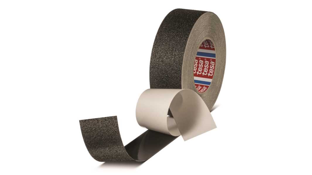 Tesa 56660 Black PVC Film 18m Anti-slip Hazard Tape, 0.7mm Thickness