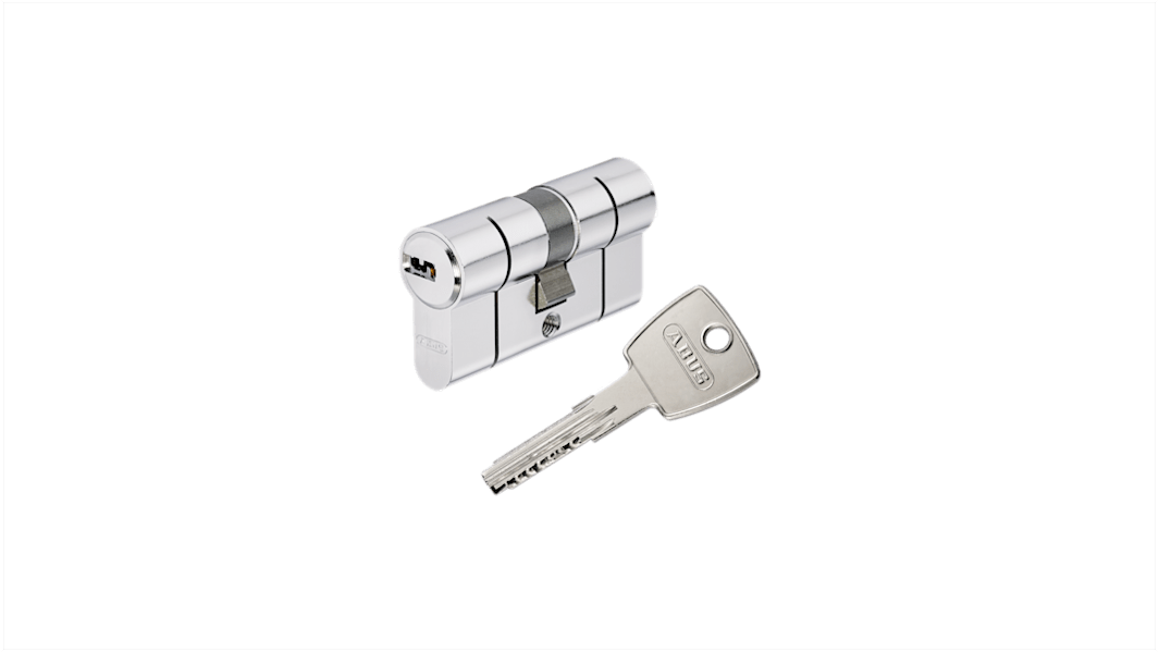 ABUS Euro Schließzylinder Messing Vernickeltes Messing, 40/50
