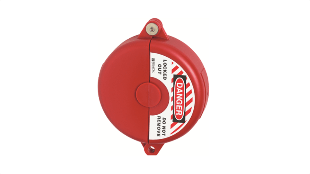 ABUS Red Polypropylene Gate Valve Lockout, 9mm Shackle, 127mm Attachment