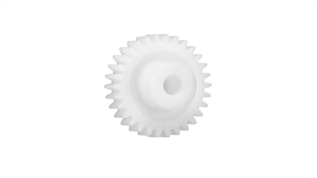 Igus Iguform S270 24 Teeth Spur Gear, 0.5 Module, 4mm Bore Diam, 12mm Pitch Diam, 9.9mm Hub Diam