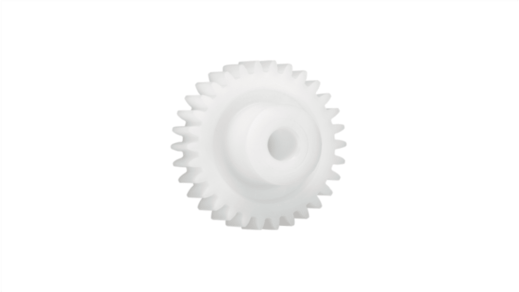 Igus Iguform S270 27 Teeth Spur Gear, 1.25 Module, 6mm Bore Diam, 33.75mm Pitch Diam, 18mm Hub Diam