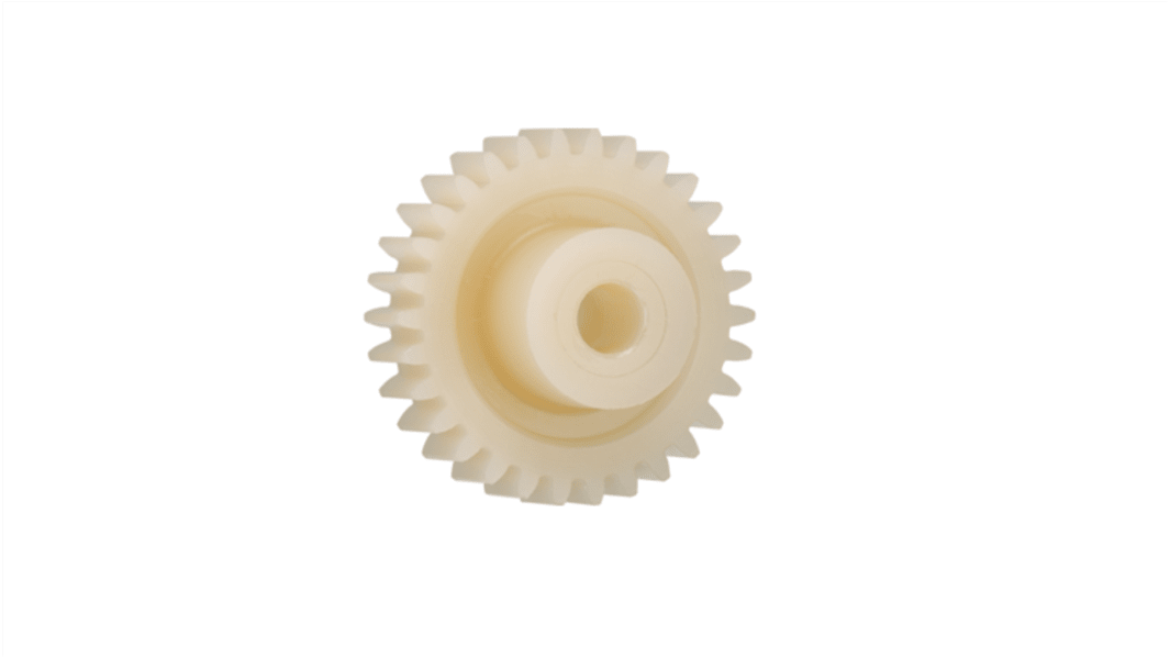 Igus Iguform S270 18 Teeth Spur Gear, 0.5 Module, 4mm Bore Diam, 7mm Pitch Diam, 7.8mm Hub Diam