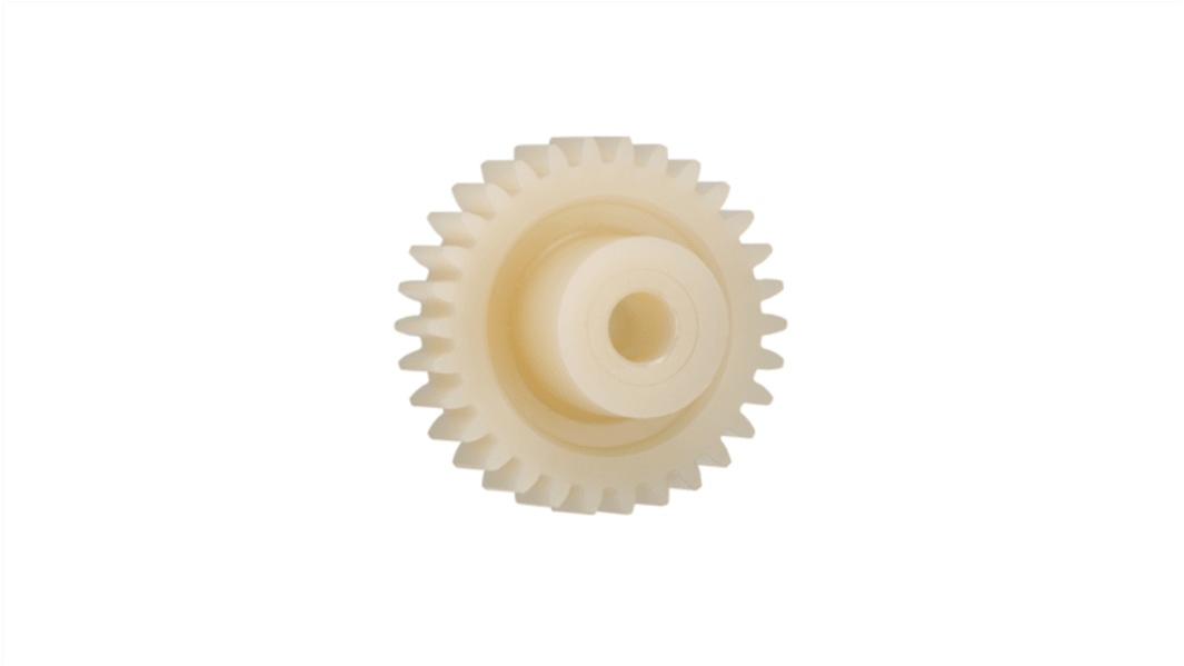 Igus Igutek P360 27 Teeth Spur Gear, 0.5 Module, 4mm Bore Diam, 13.5mm Pitch Diam, 9.9mm Hub Diam