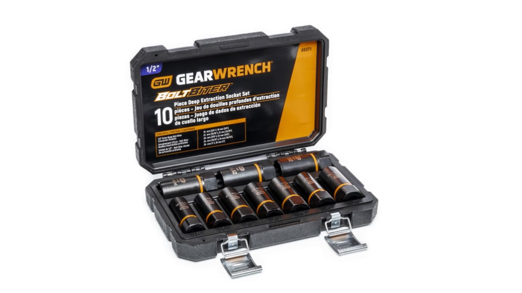 GearWrench 10-Piece Imperial, Metric 1/2 in Deep Socket Set, Extraction
