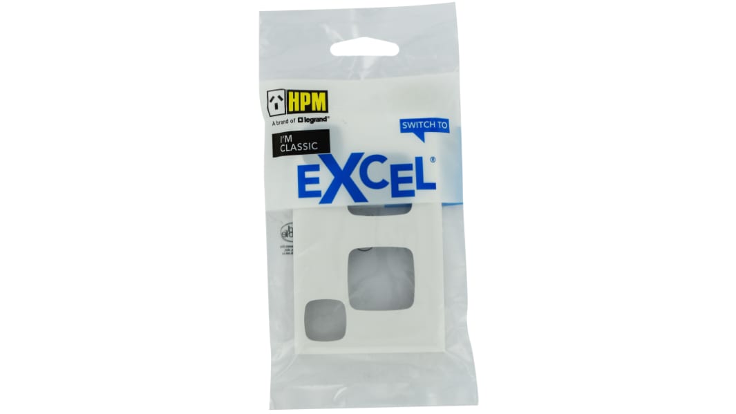 HPM White 2 Gang Cover Plate Plastic Double Powerpoint Cover Plate