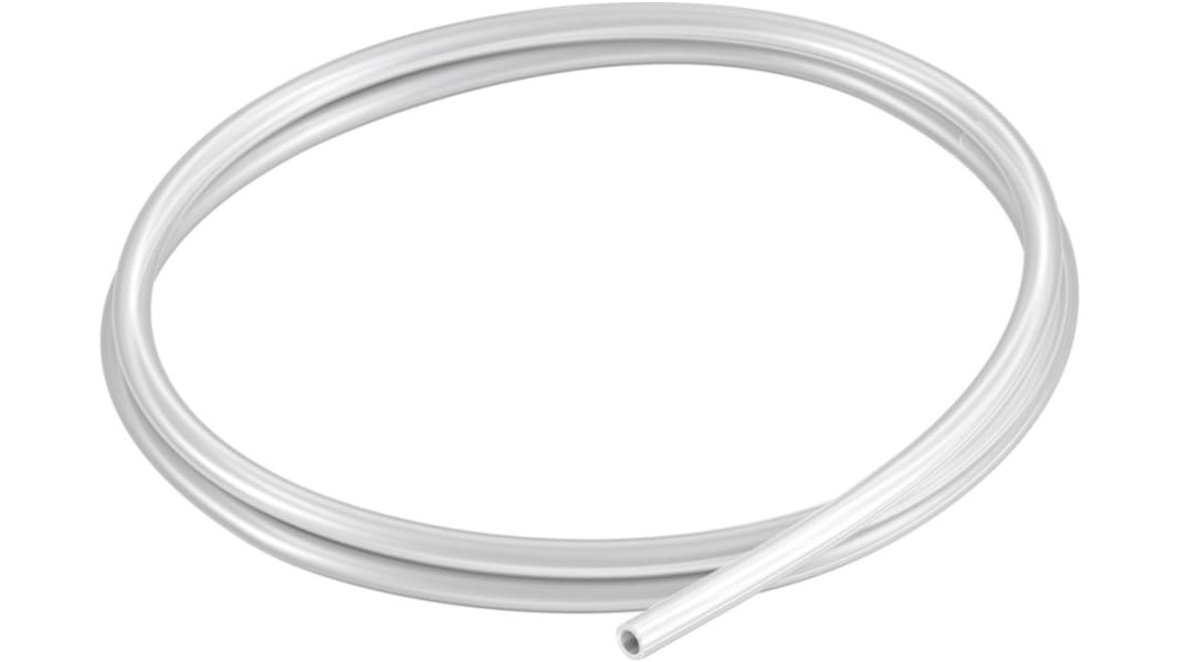 Tube en plastique, Naturel, Rond, Dia. 6mm x 4mm