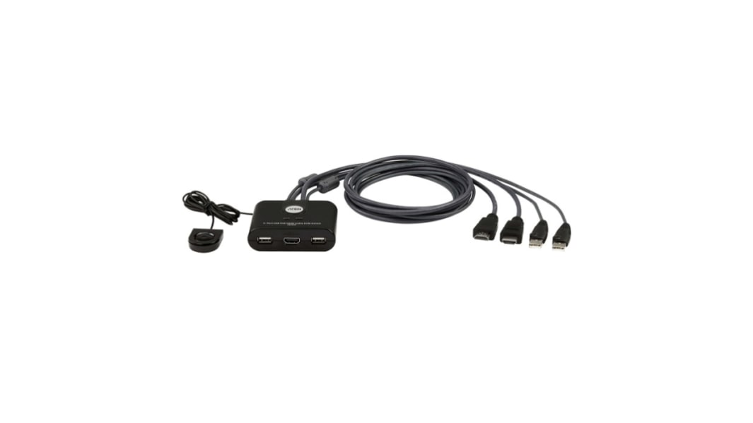 Přepínač KVM, HDMI 2portový USB, počet zobrazení: 1 1 Aten, video připojení: HDMI