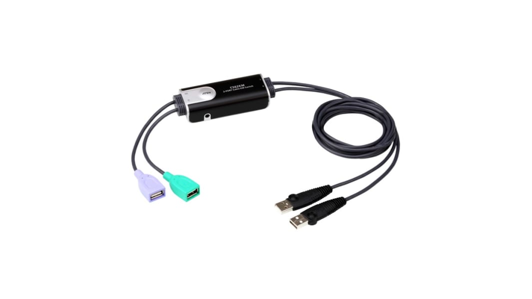 Aten 5 Port Dual Monitor USB USB KVM Switch, 3.5 mm Jack