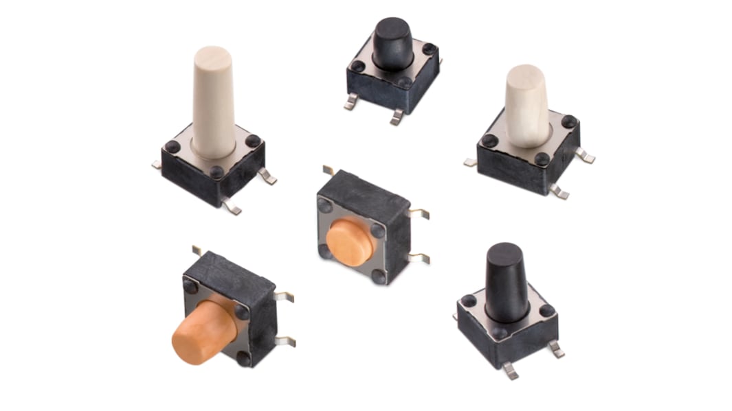 Würth Elektronik   SPST, SMD 50mA Tastend 4.7mm Taster Schwarz, Orange
