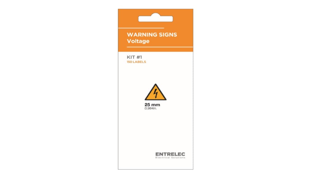 Entrelec 150Pro Blatt Sicherheitszeichen, Gelb, Gefahr durch Hochspannung, H 25 mm B 25mm