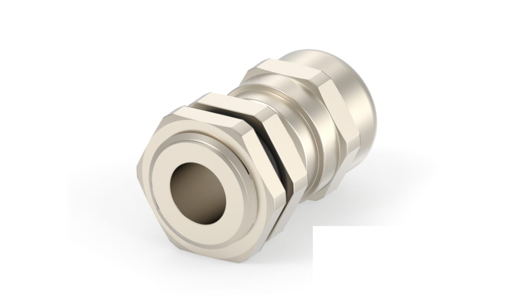 Entrelec 1SNG Series Brass Brass, CR, NBR, PA 6 Cable Gland, M16 Thread, 4mm min., 8mm max., IP66, IP68