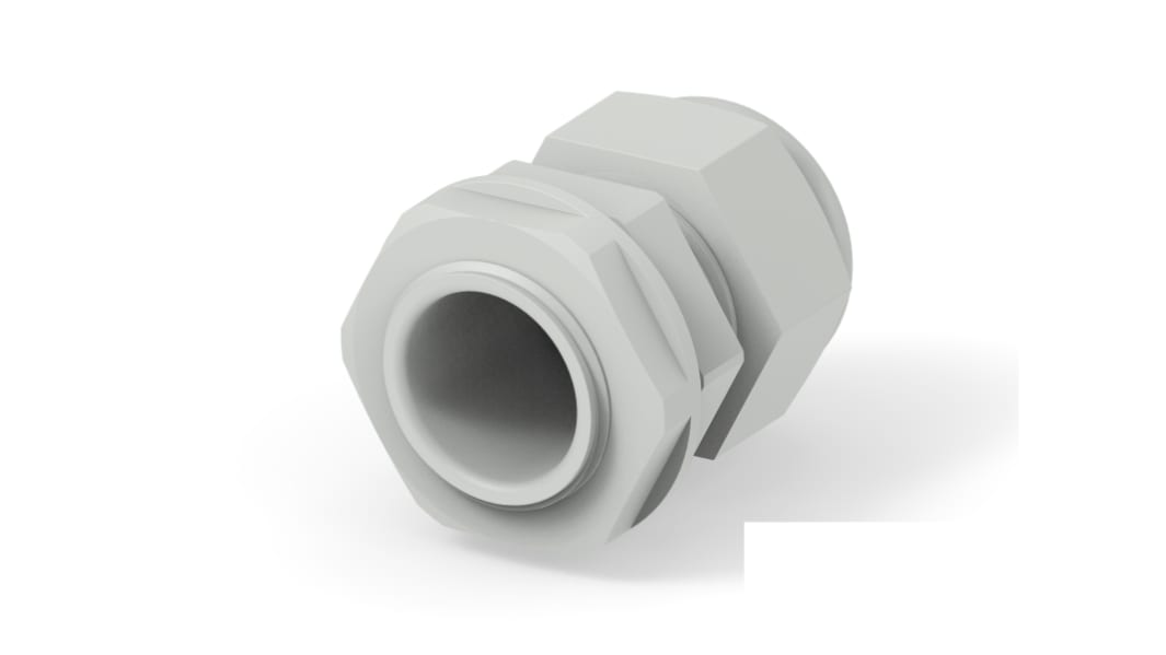 Entrelec 1SNG Series Light Grey PA 6 Cable Gland, PG16 Thread, 10mm min., 14mm max., IP66, IP68
