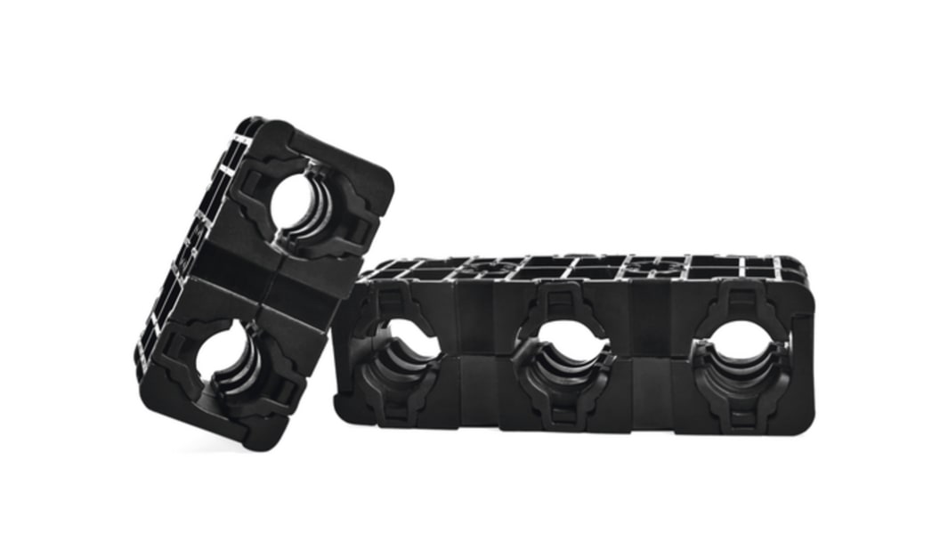 HellermannTyton Black Polyamide Clip, 20mm Max. Bundle