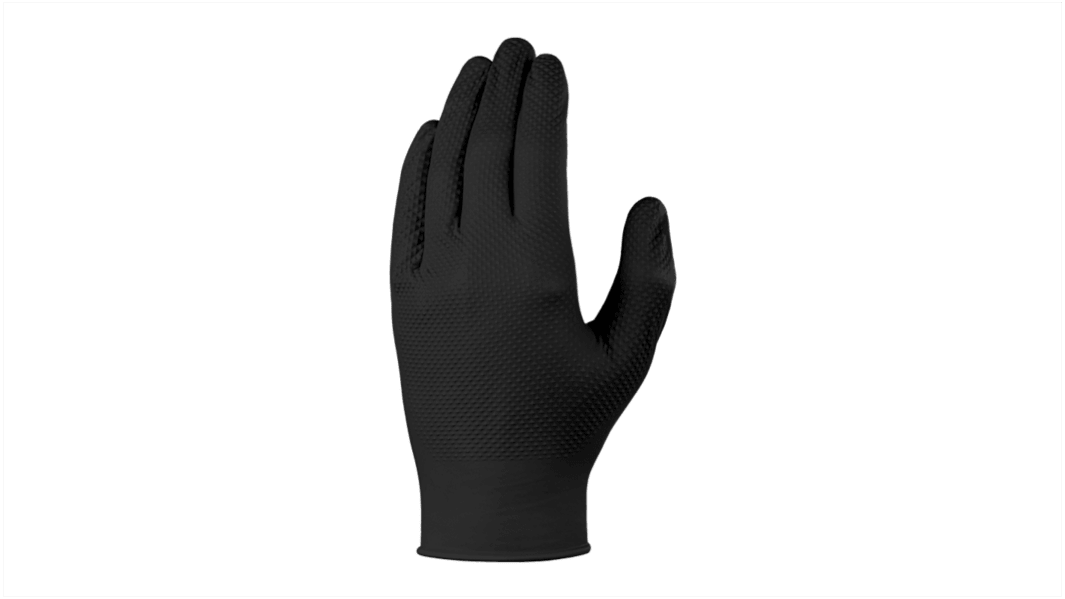 Skytec TX924 Black Powder-Free Nitrile Disposable Gloves, Size S, 100 per Pack