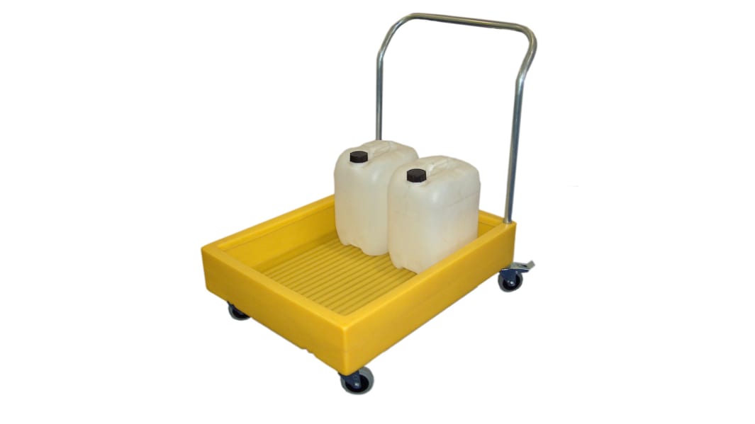 Ecospill Ltd Solid-Sided PE Platform Trolley, 1000 x 700 x 300mm, 300kg Load