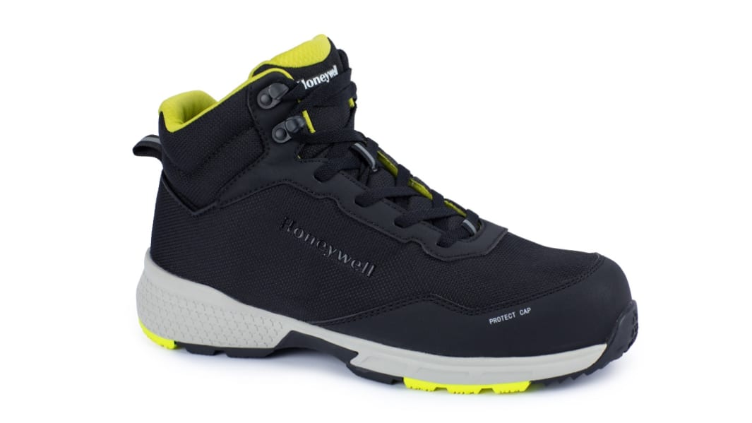 Honeywell Safety Starter Mid Black, White, Yellow Composite Toe Capped Unisex Safety Boots, UK 10, EU 44