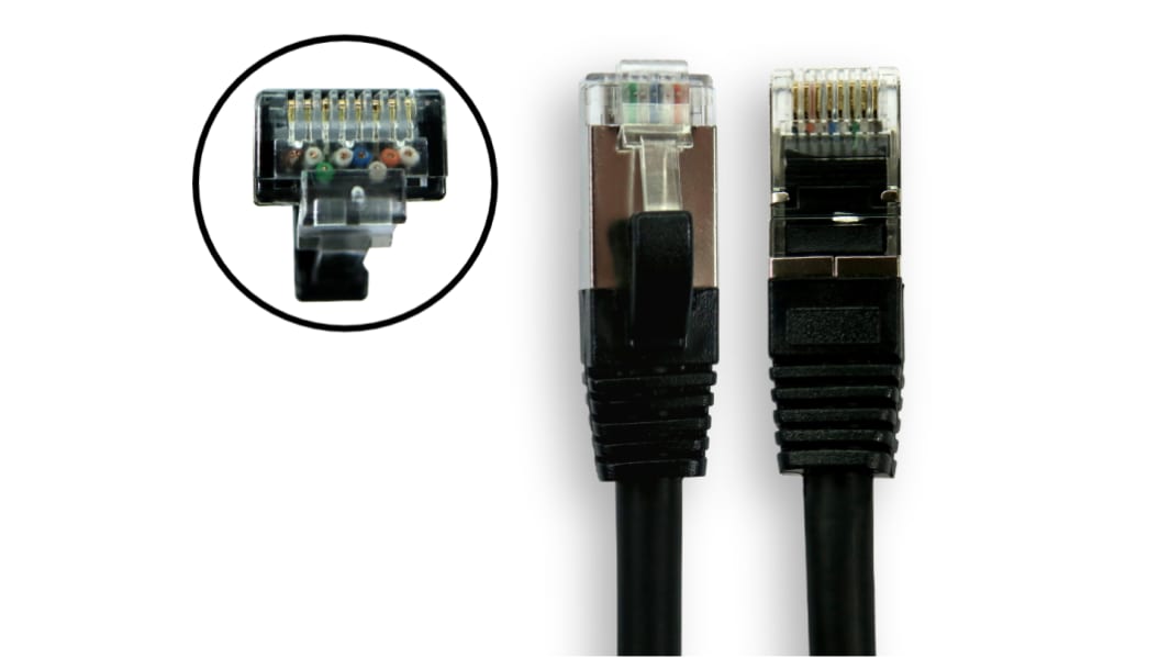 RS PRO, 3m Cat8, Black RJ45 to Male RJ45 Male, S/FTP, Terminated LSZH Sheath