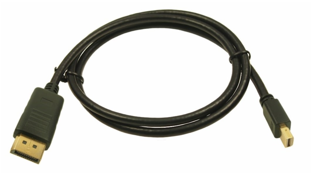 Cable DisplayPort negro RS PRO, con. A: DisplayPort macho, con. B: Mini Display Port macho, long. 1m