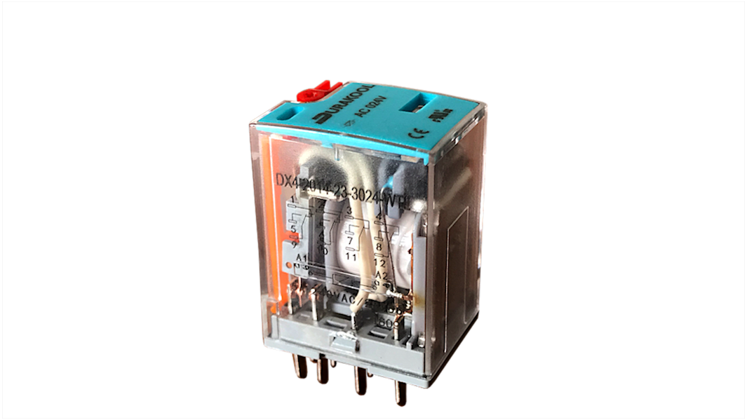Durakool Plug In Power Relay, 24V ac Coil, 5A Switching Current, 4PDT