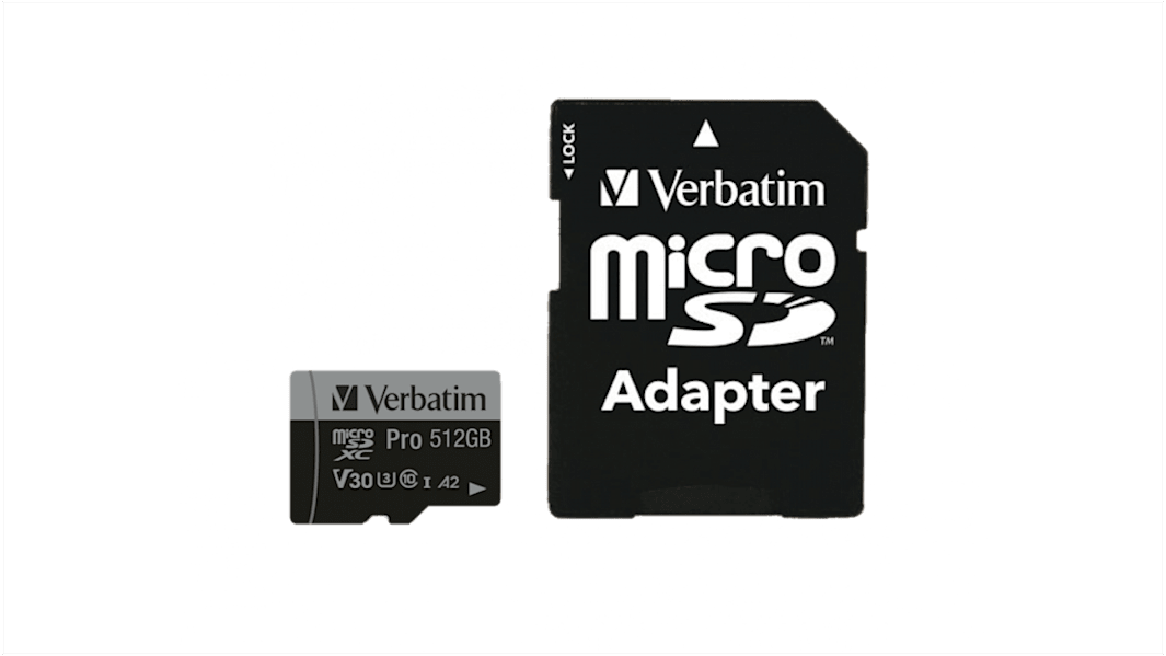Verbatim 512 GB MicroSDHC, MicroSDXC Micro SD Card, UHS Speed Class 3
