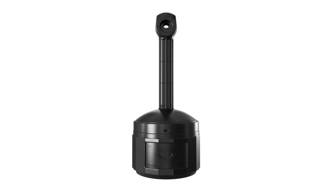 Cenicero de exterior Justrite JSM26800BL, 15L, Negro, Polietileno, De pie, 419mm x 978mm x 419mm