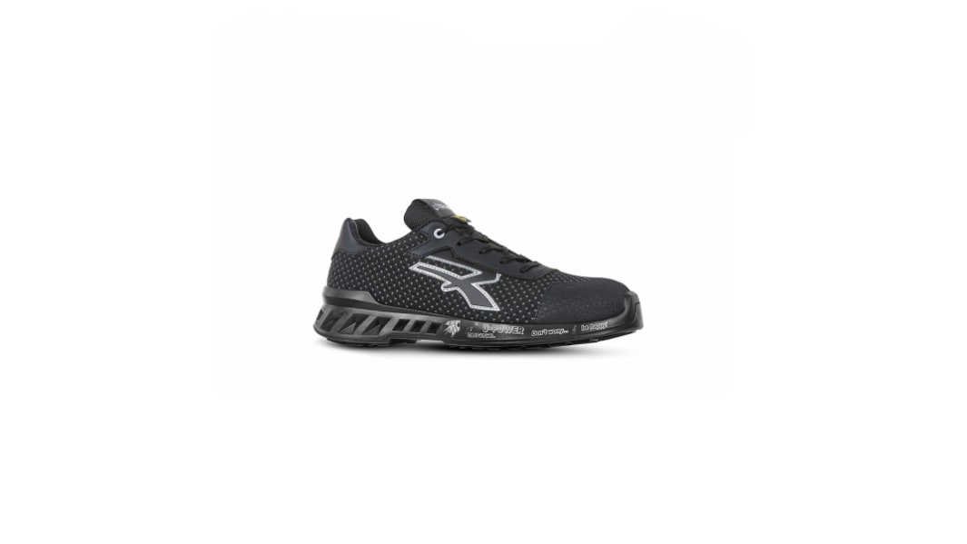 UPower LOGAN Unisex Black, White Aluminium Toe Capped Safety Shoes, UK 6, EU 39