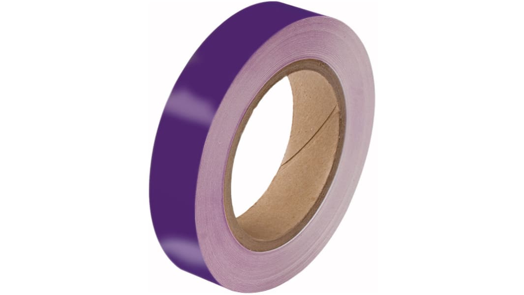 Ruban de marquage pour tuyaux Violet Polyester, largeur 25mm x Longueur 33m