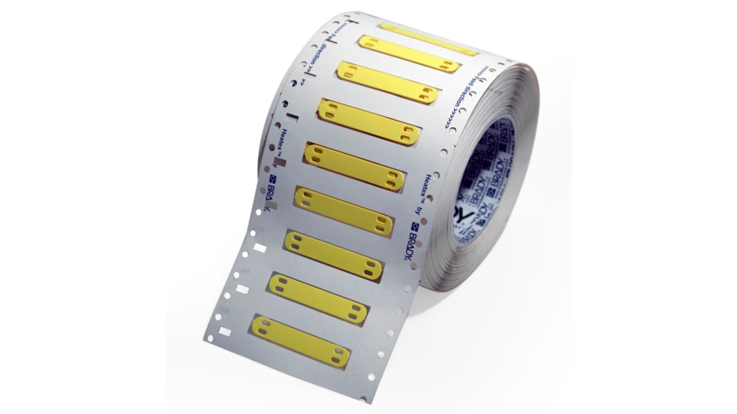 Brady Heatex Cable Tie Cable Label, Yellow, for Cable Labelling, 620336