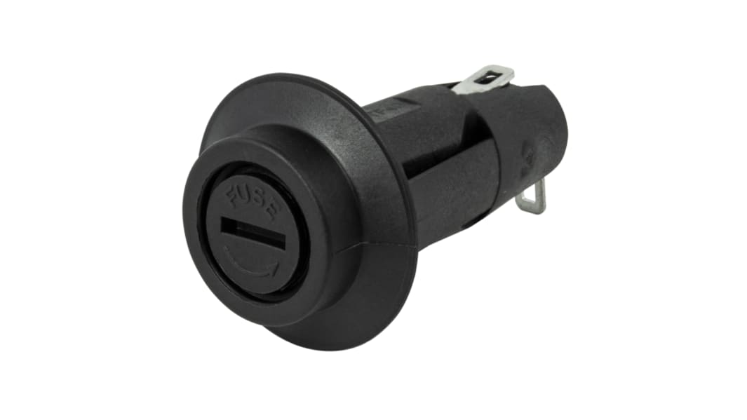 RS PRO 6.3A Panel Mount Fuse Holder for 5 x 20mm Fuse, 1P, 250V ac