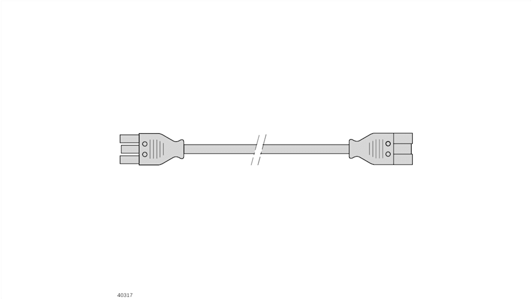 Cable de alimentación Bosch Rexroth de 1.5m, con. A IEC C5, hembra, con. B IEC C5, hembra