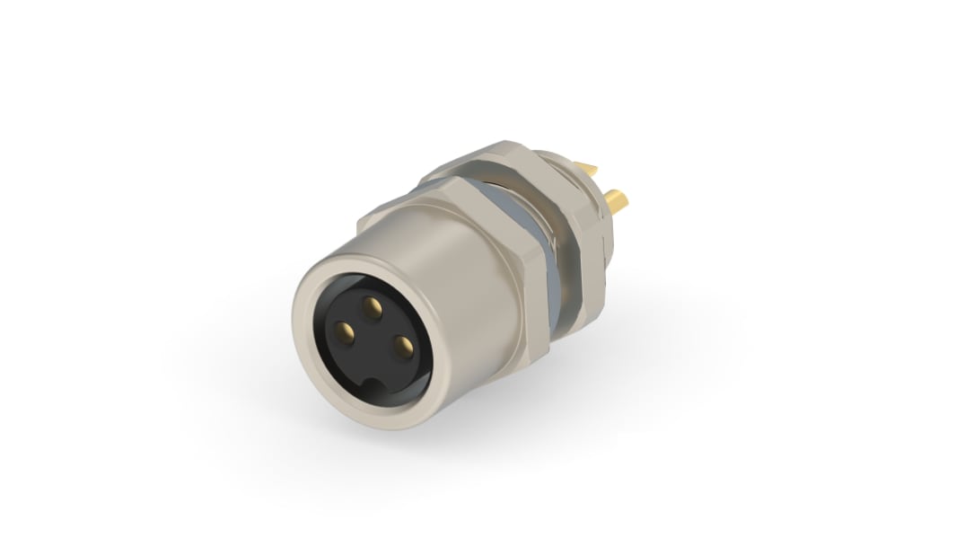 TE Connectivity Circular Connectors, 3 Contacts, Front Mount, M8 Connector, Socket, Female, IP67