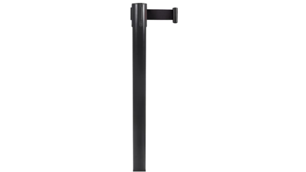 RS PRO Einziehbarer Absperrposten Metall Schwarz Sicherheits-Absperrung L.Band 2m