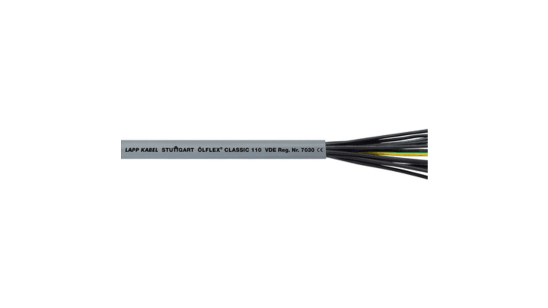Lapp, Flexible Multicore, 100m 40 Core, Grey Polyvinyl Chloride PVC Power Cable