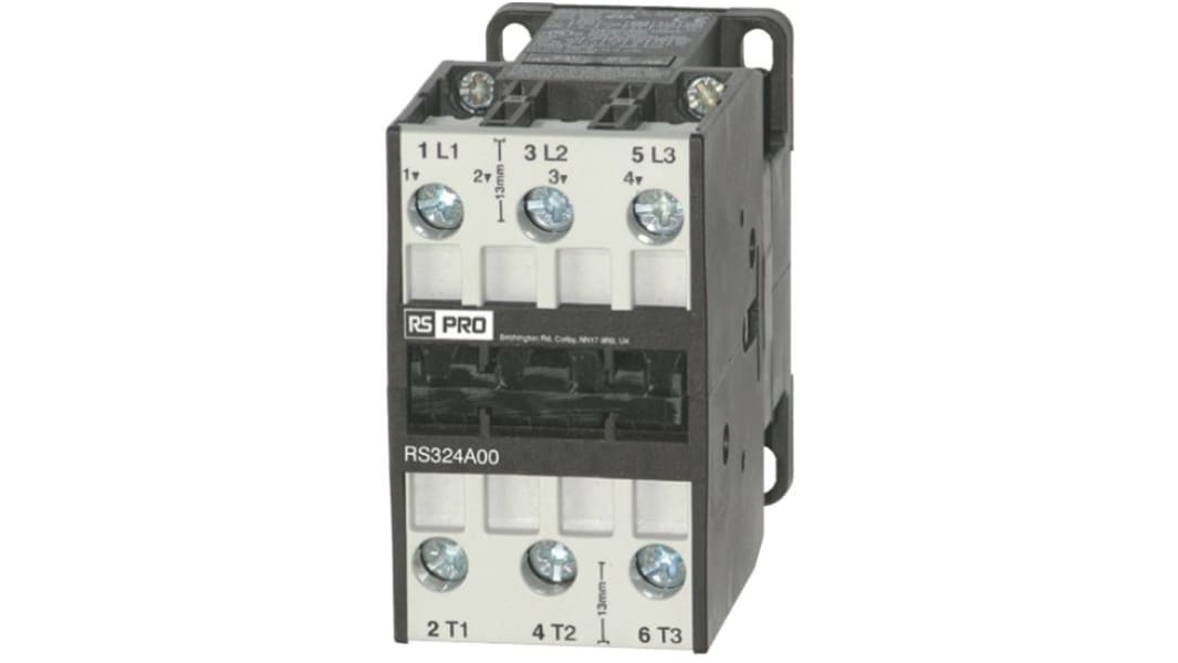 RS PRO Contactor, 230 V ac Coil, 3-Pole, 40 A, 18.5 kW, 3 → 400 V