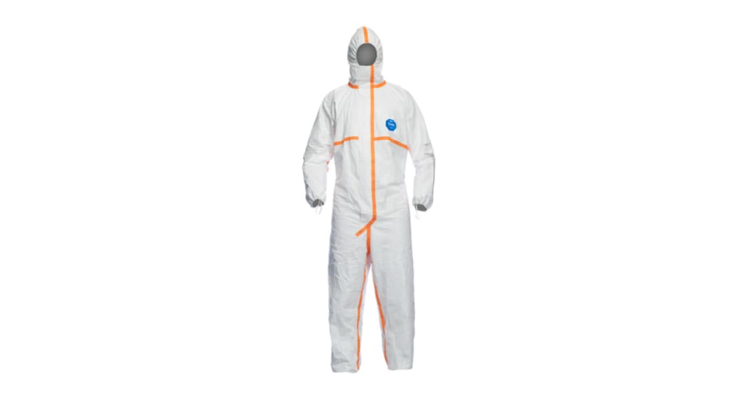 Mono Unisex Tyvek de color Blanco, talla L, propiedades: Resistente a la abrasión, Resistencia al agrietamiento por