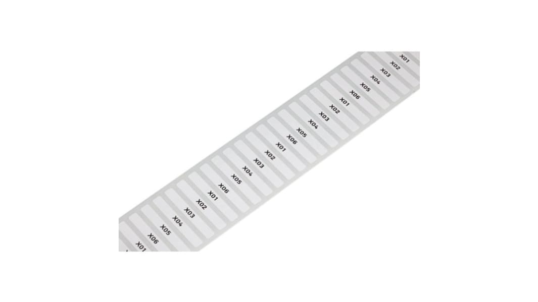 WAGO 210 White Black Print Label, 35mm Width, 5mm Height, 1500Per Pack Qty