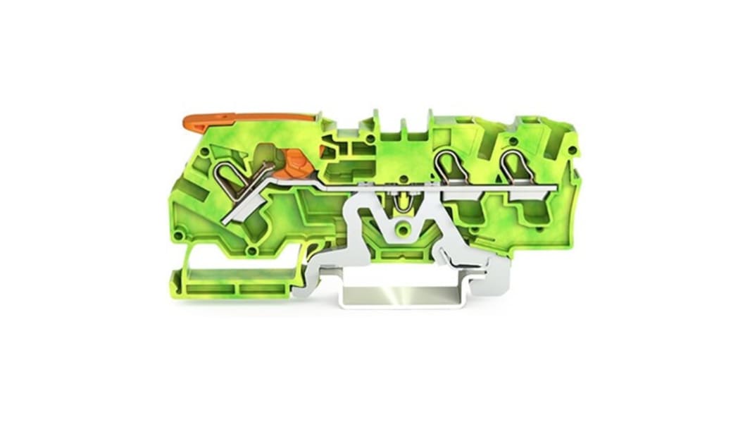 WAGO 2104-1307 TOPJOB S Series Green, Yellow, 4mm², 1-Level, Push In Termination, ATEX, CSA, IECEx