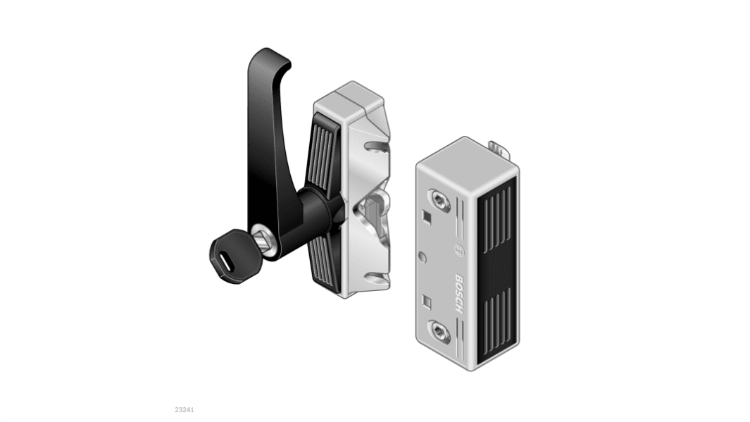 Cerradura de puerta Bosch Rexroth 3842525947 de Aluminio presofundido, sistema EcoSafe, ranura de 8 mm, 10 mm