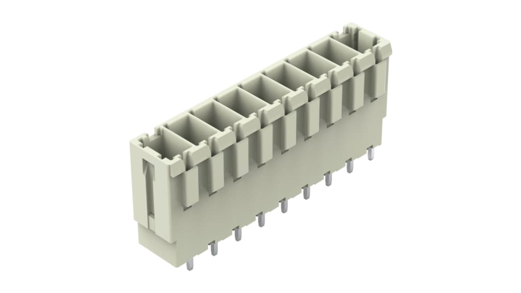 WAGO ストレート 基板接続用ピンヘッダ 9極 7.62mm 1列, PCBマウント