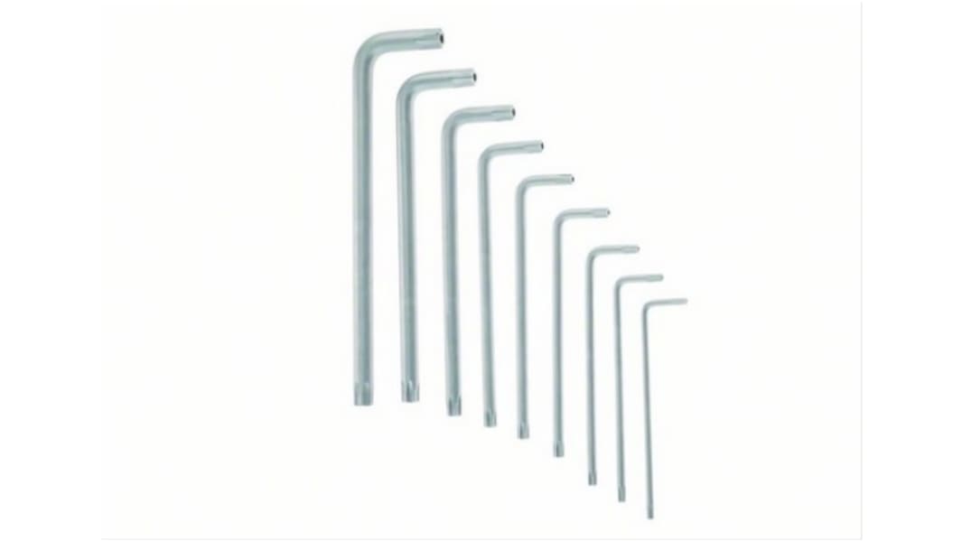 Bosch 9 piece Metric Hex Key Set, 10 mm, 15 mm, 20 mm, 25 mm, 27 mm, 30 mm, 40 mm, 45 mm, 50 mm