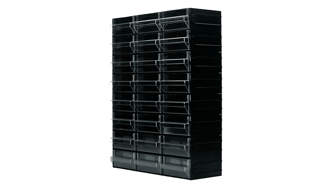 Unité de stockage 24 tiroirs RS PRO, 338mm x 450mm x 133mm