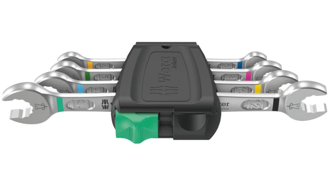 Wera 6005 Series 4-Piece Double Ended Open Spanner, 6 x 7 mm, 8 x 9 mm, 10 x 11 mm, 12 x 13 mm