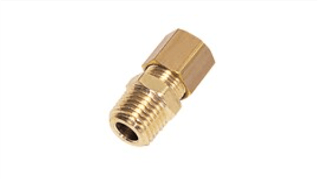 Legris Brass Pipe Fitting, Straight Push Fit Compression Olive, Male NPT 1/4in 1/4in 8mm