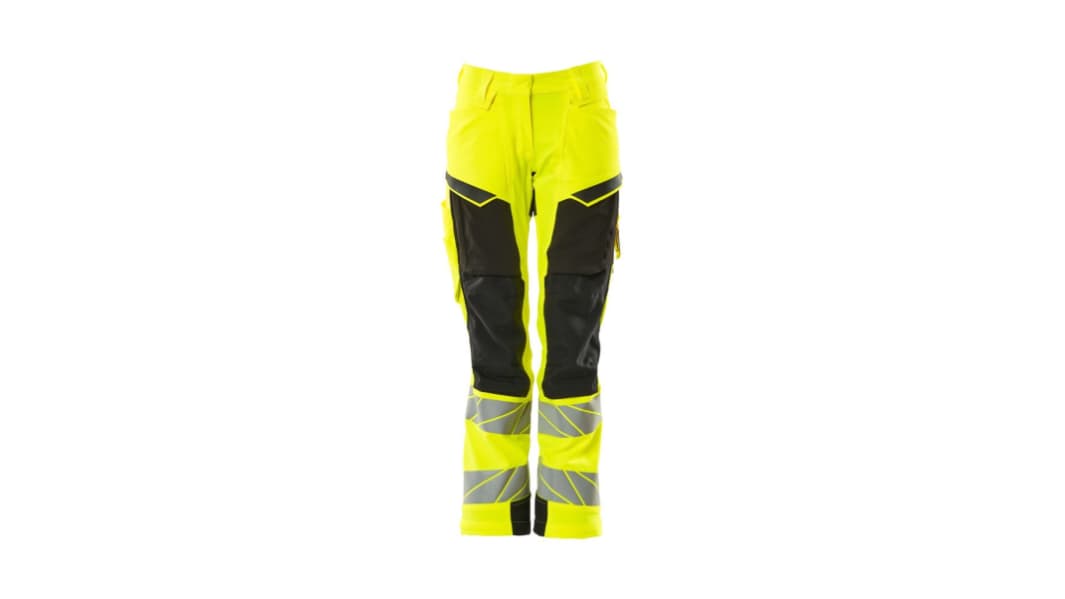 Mascot Workwear 19078-511 Yellow/Black Lightweight, Water Repellent Hi Vis Trousers 110cm Leg Length 82cm