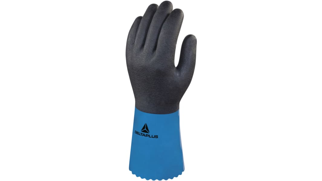 Guanti da lavoro Delta Plus CHEMSAFE PLUS VV836, Tg. 9, in Poliammide, col. Blu