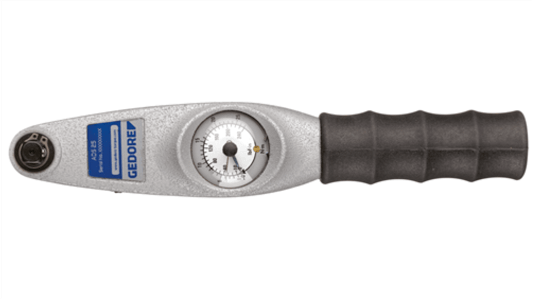 Gedore ADS 25 S Dial Torque Wrench, 5 → 25Nm, 3/8 in Drive, Square Drive, 61 x 45mm Insert