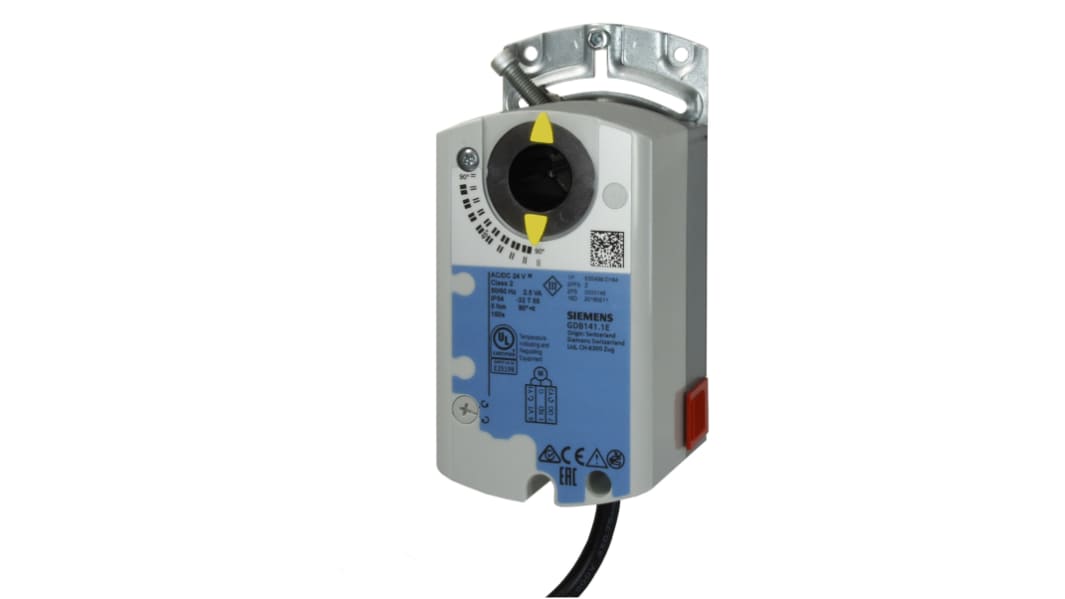 Siemens 0.8m² Drosselklappenantrieb mit integriertem Hilfsschalter , Modulierend, 1W, 24 V AC/DC