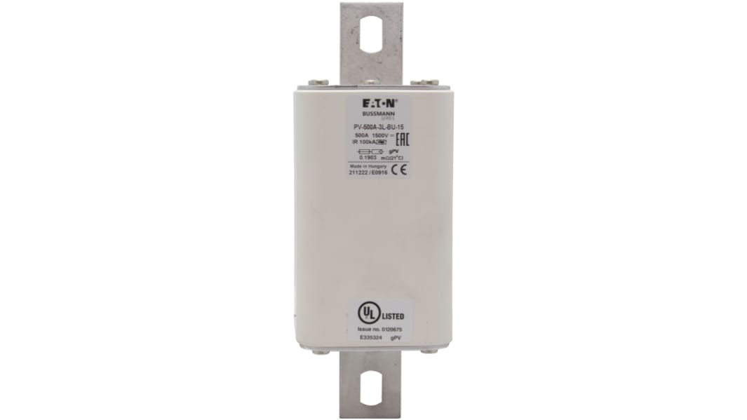 Eaton 500A Tag Fuse, 201 x 74 x 74mm, 1.5kV, 170mm