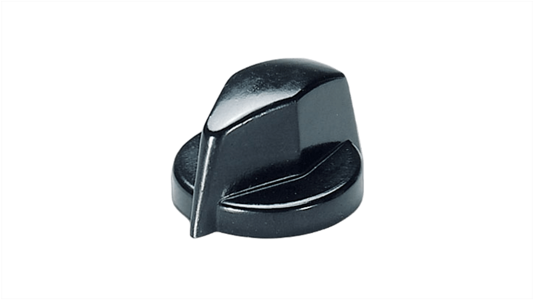 Manopola per potenziometro OKW, Ø 18.8mm, albero da 6mm (Albero circolare), col. Nero